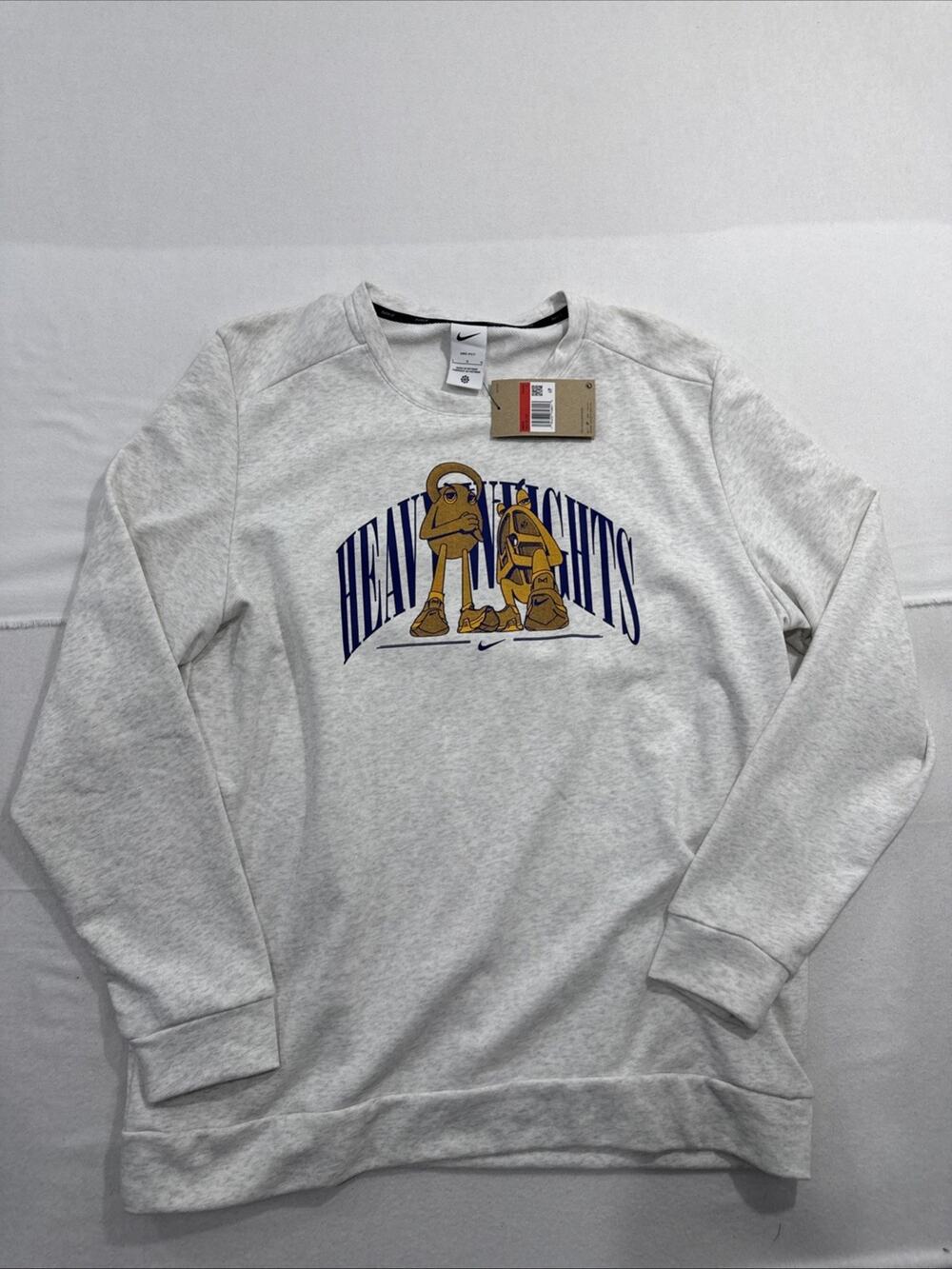 Nike Sweatshirt Mens Large Grey Dri-FIT Heavy Weights Graphic DD1735-010